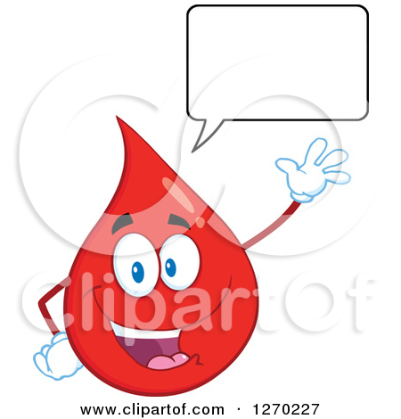 Happy Blood Or Hot Water Drop Waving And Talking By Hit Toon