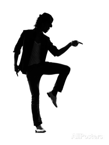     Length Silhouette Of A Young Man Dancer Dancing Funky Hip Hop R And B