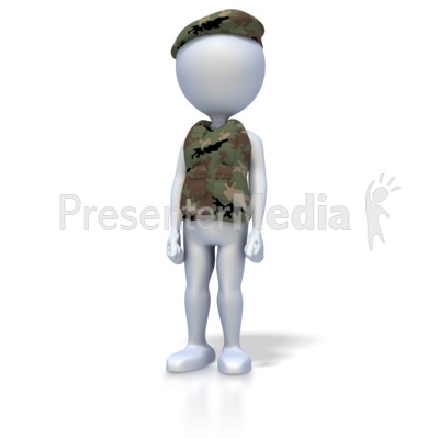 Military Stand At Attention Presentation Clipart