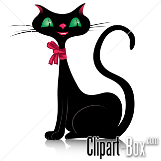 Related Smiling Black Cat Cliparts