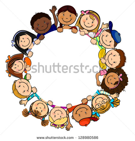 The World S Children In A Circle White Background Single Level Without