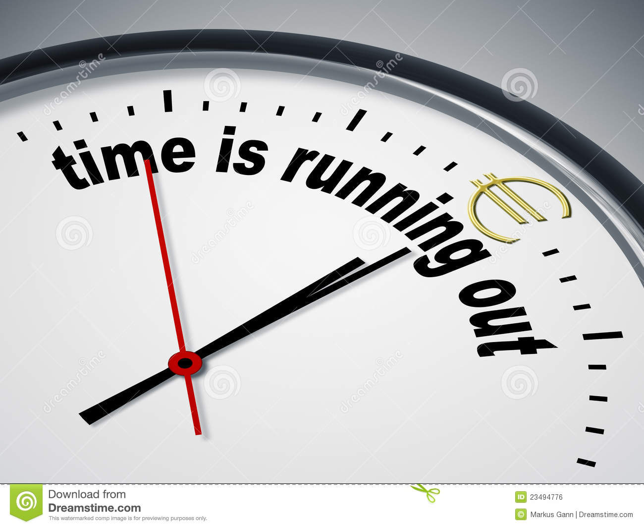 Time Is Running Out For Euro Royalty Free Stock Image   Image    