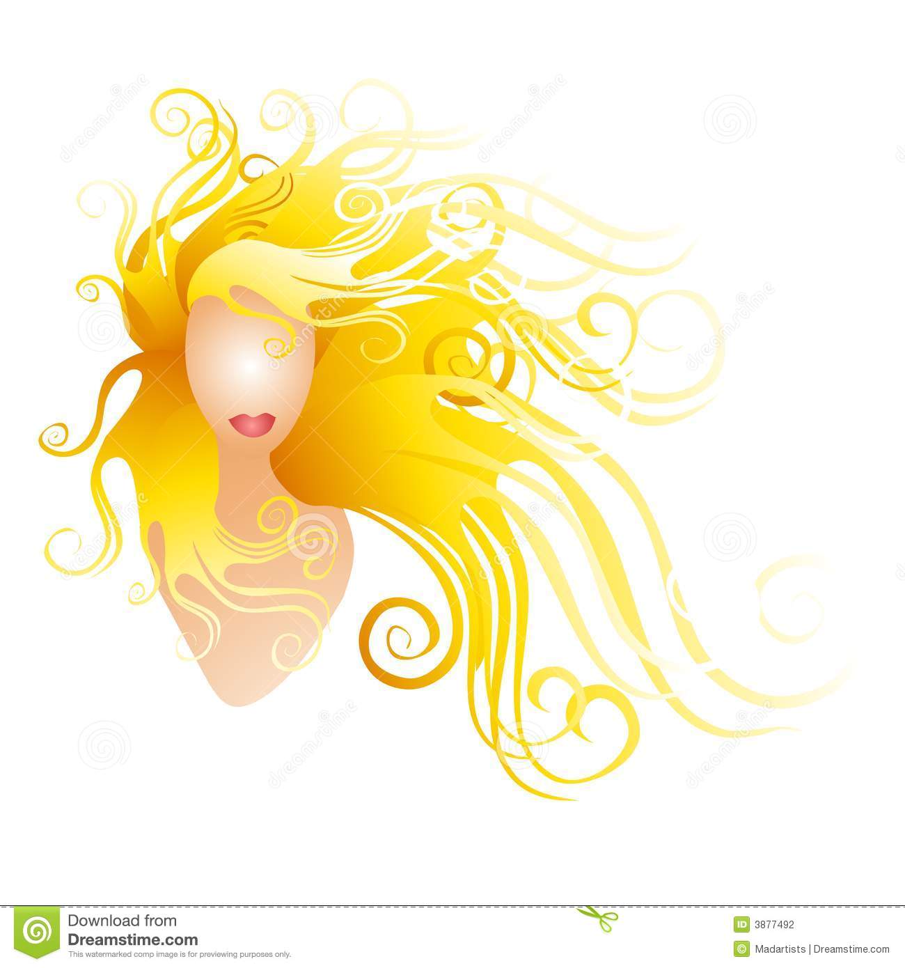 Woman With Long Blonde Flowing Hair Stock Photography   Image  3877492
