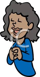 An African American Woman Praying   Royalty Free Clipart Picture