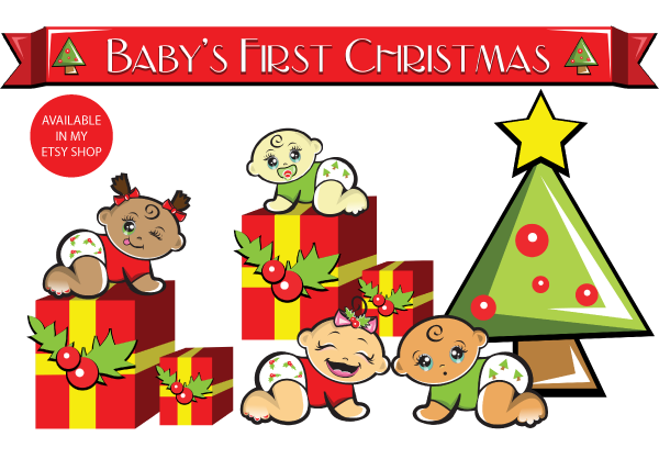Baby S First Christmas   Character Clip Art Set By Kayti Designs