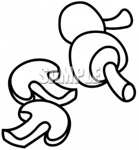 Black And White Mushrooms Clip Art Image 