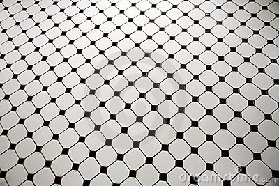 Black And White Tiled Floor Royalty Free Stock Photos   Image  6347218