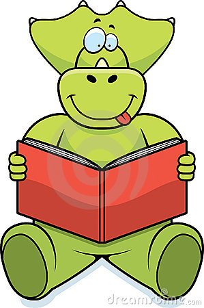Cartoon Dinosaur Reading