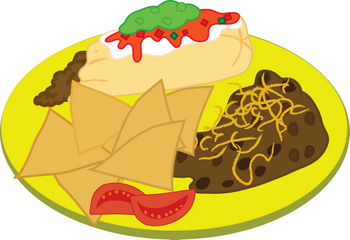 Clipart Illustration Of A Burrito Plate   Mexican Food