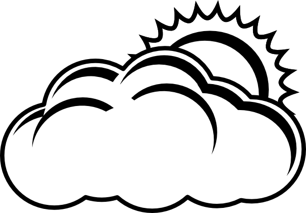 Cloudy Day Clipart Black And White Partly Cloudy Clipart