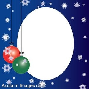 Description  Clipart Of A Christmas Border With Ornaments And