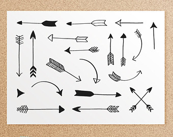 Doodle Arrow Clipart Tribal Arrows Arrow Clipart Hand Drawn Arrows