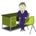 Download Teacher Manager Between Chair And Desk Clipart Image With 45