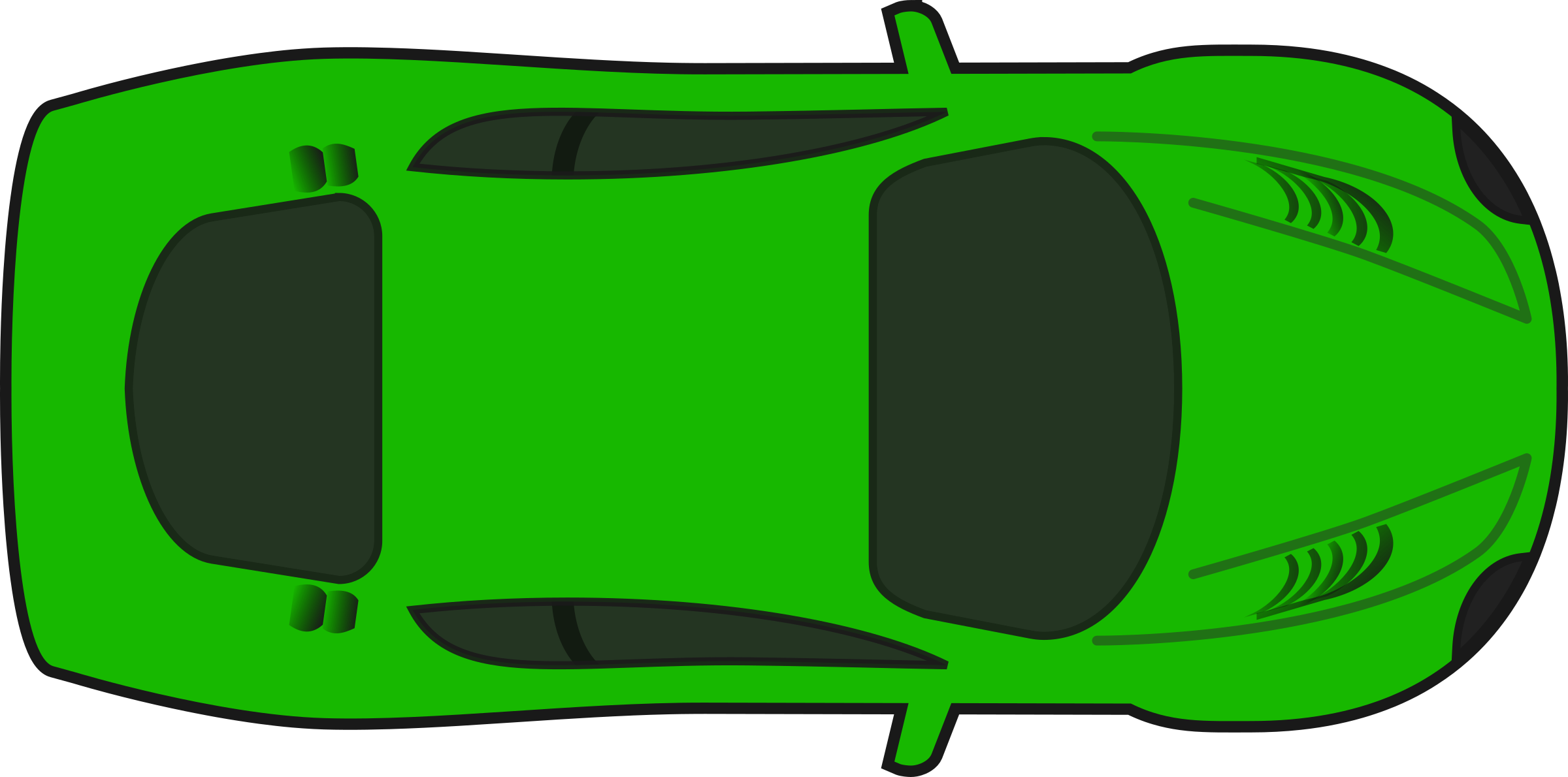 Green Racing Car  Top View  By Qubodup