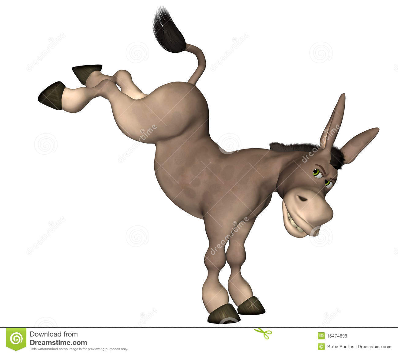 Illustration Of A Donkey Cartoon Isolated On A White Background