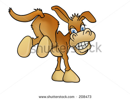 Kicking Donkey Cartoon Stock Photo 208473   Shutterstock