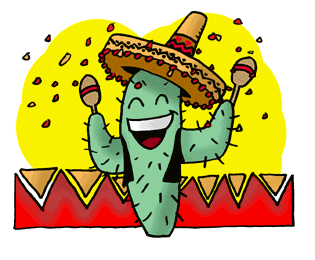 Moving Clip Art Animation Of Happy Cactus Wearing A Sombrero Shaking