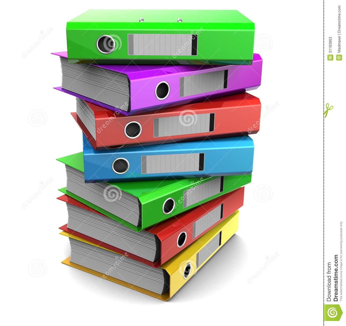 Multicolored Piles Of Binder Folders Stock Photos   Image  31183863