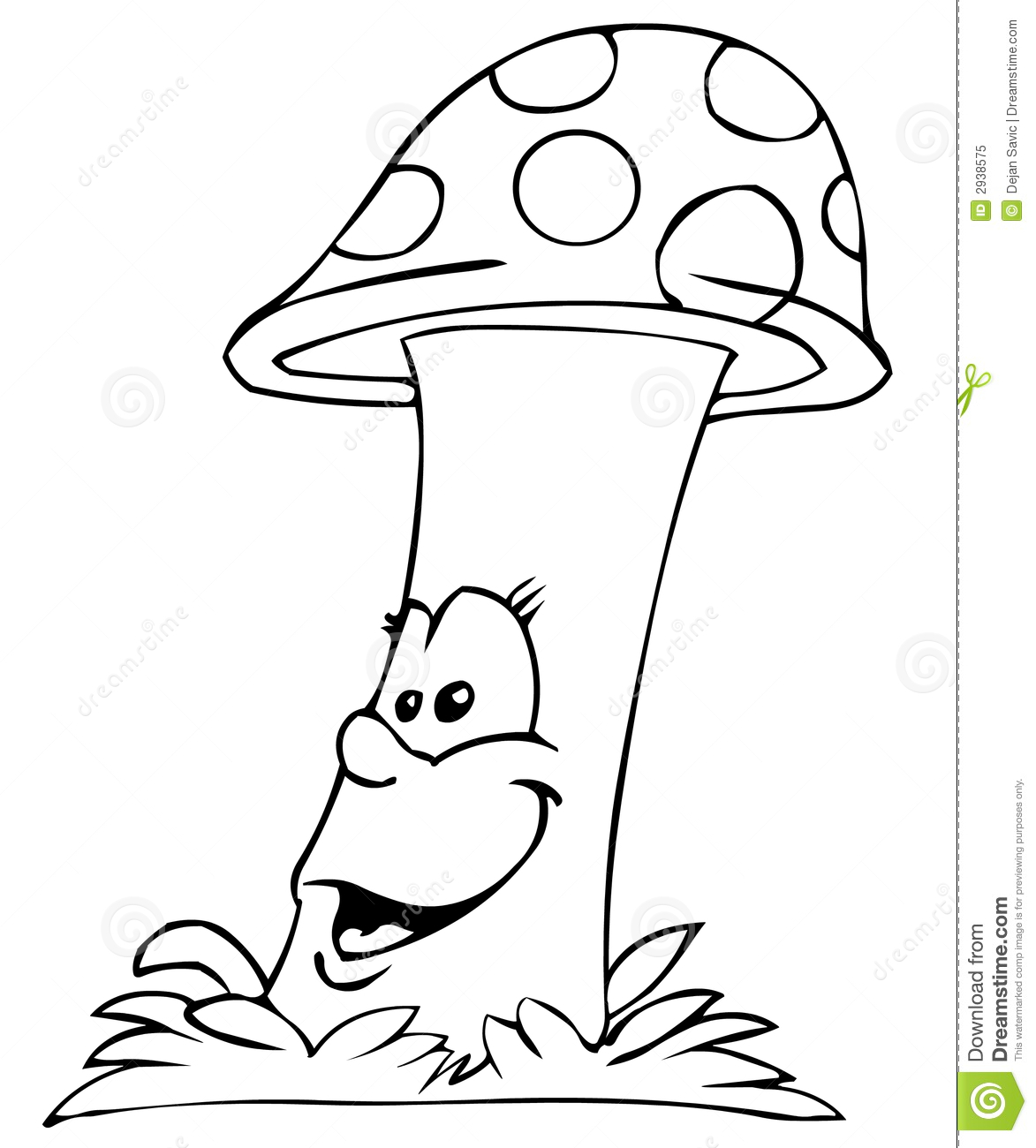Mushroom Clipart Black And White Smiling Mushroom In Black And
