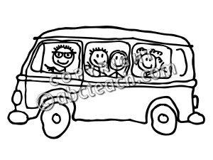 Of 1 Minivan Illustration Clip Art Black And White Minivan