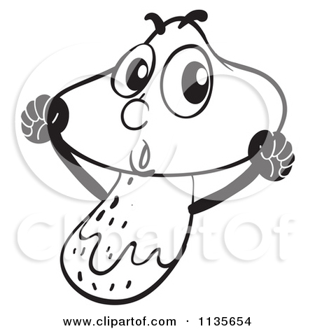 Of A Black And White Cheering Mushroom Royalty Free Vector Clipartjpg