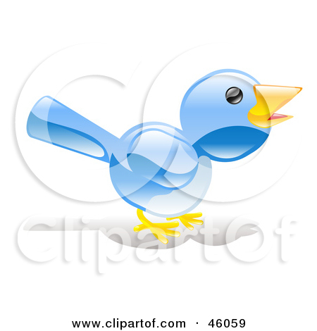 Royalty Free  Rf  Clipart Illustration Of A Chatty Blue Bird Chirping
