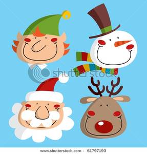 Set Of Christmas Characters Clipart Picture