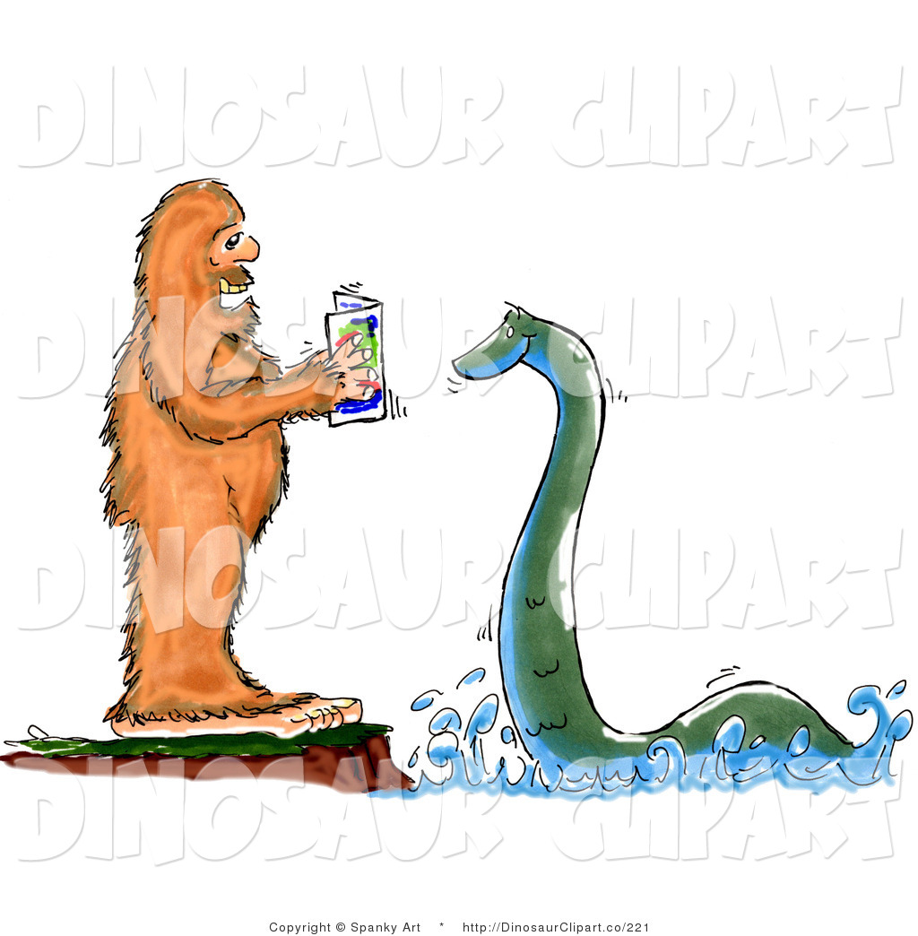 Standing On A Cliff And Reading To The Loch Ness Monster By Spanky Art