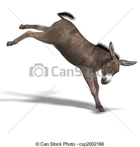 Stock Illustration Of Donkey Render   Rendering Of A Mule Over White