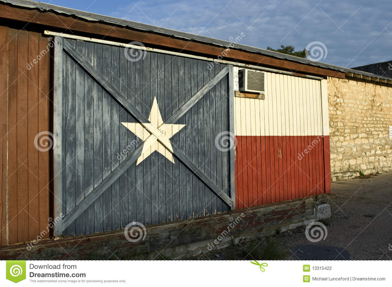 Texas Flag Painted On An Historic Building In A Small Town In Texas 
