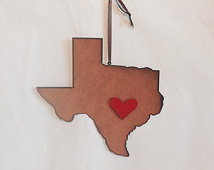 Texas State Image With Heart Magnet Sign Made Of Rustic Rusty Rusted    