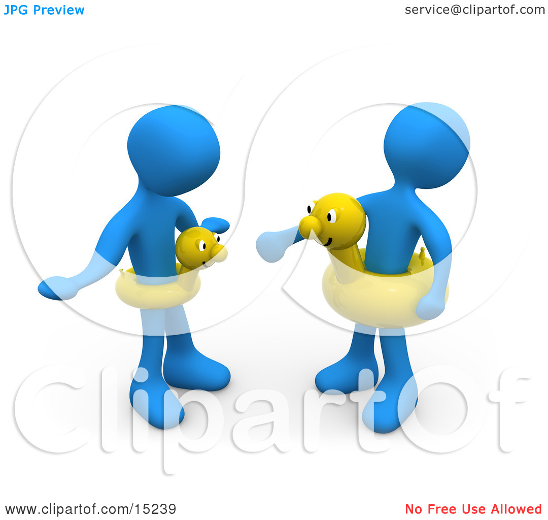 Their Waists At The Beach On Summer Vacation Clipart Illustration