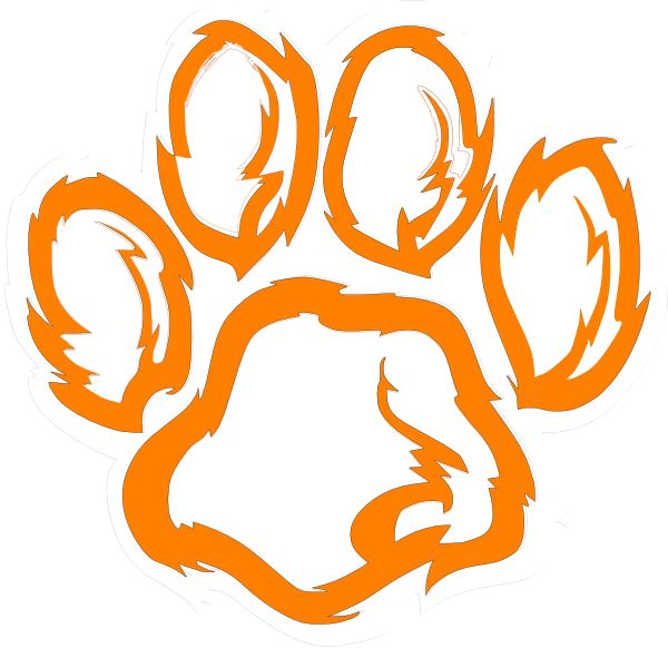 Tiger Paw White Orange Clip Art At Clker Com   Vector Clip Art Online
