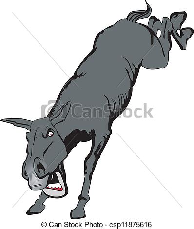 Vector Clip Art Of Kicking Mule   Mule Csp11875616   Search Clipart    