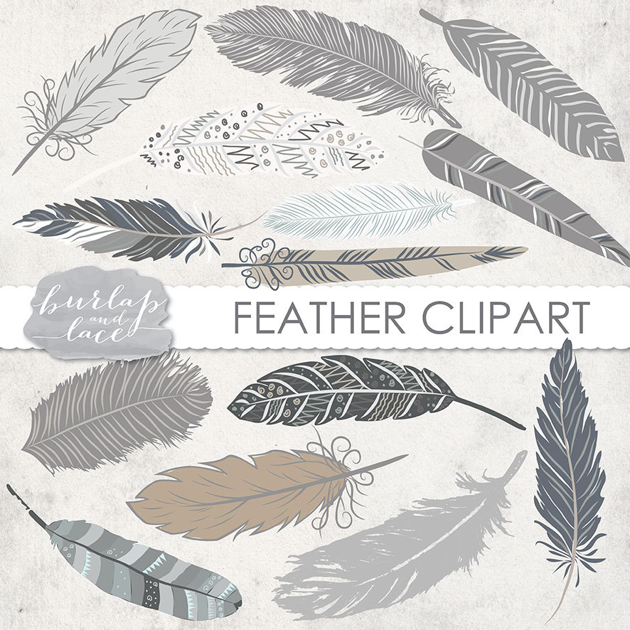 Vector  Hand Drawn Clipart Feathers Arrows By 1burlapandlace