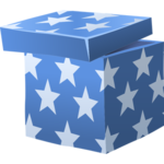 Vector Illustration Of Blue Gifting Box With Lid