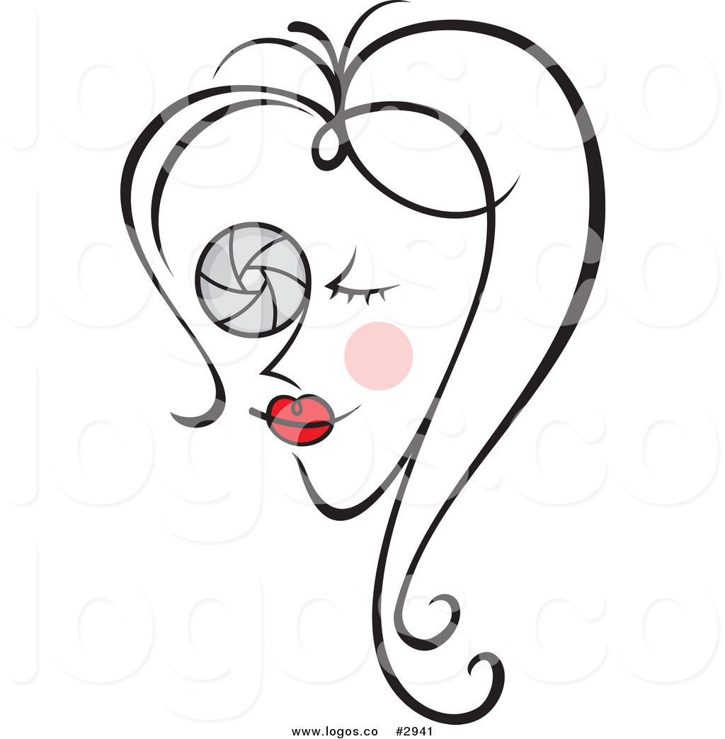 Vector Royalty Free Clipart Photographer Lady With A Lens Eye Logo By