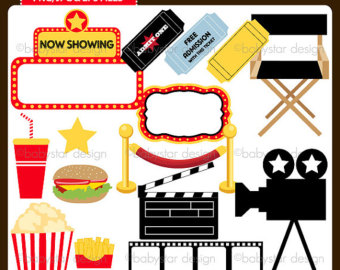 Youth Movie Night Clipart Movie Night Clipart Set Instant Download