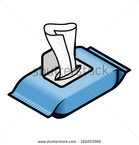 An Open Pack Of Wet Wipes  Tissues    Stock Vector
