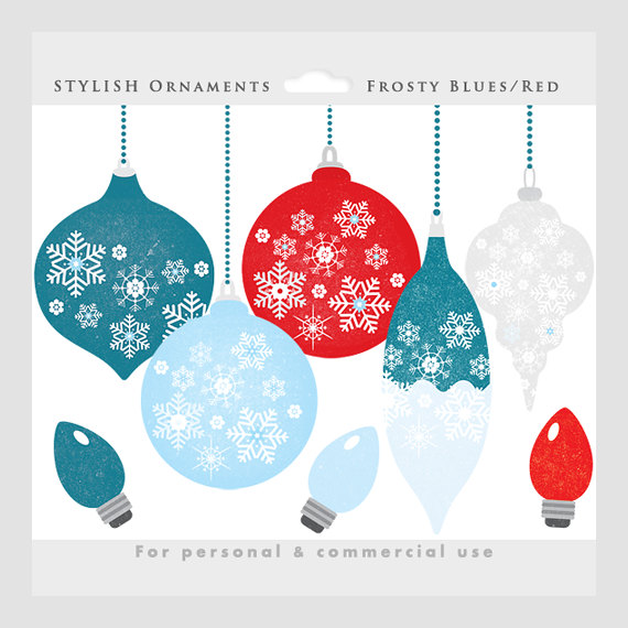 Christmas Ornaments Clipart   Christmas Clip Art Blue Red Baubles