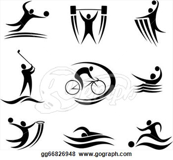 Clipart   Sports Icons And Symbols With Active Peoples For Design