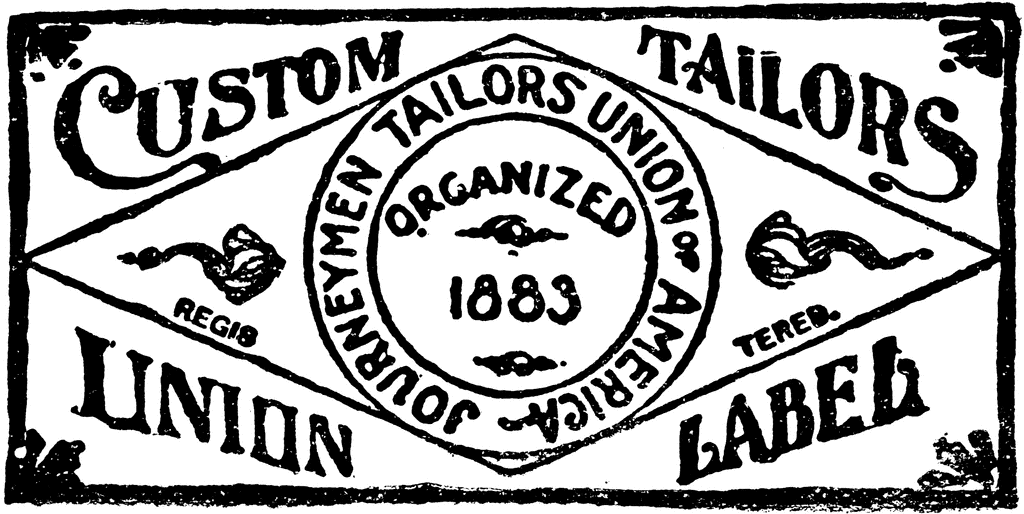 Custom Tailors Union Label   Clipart Etc