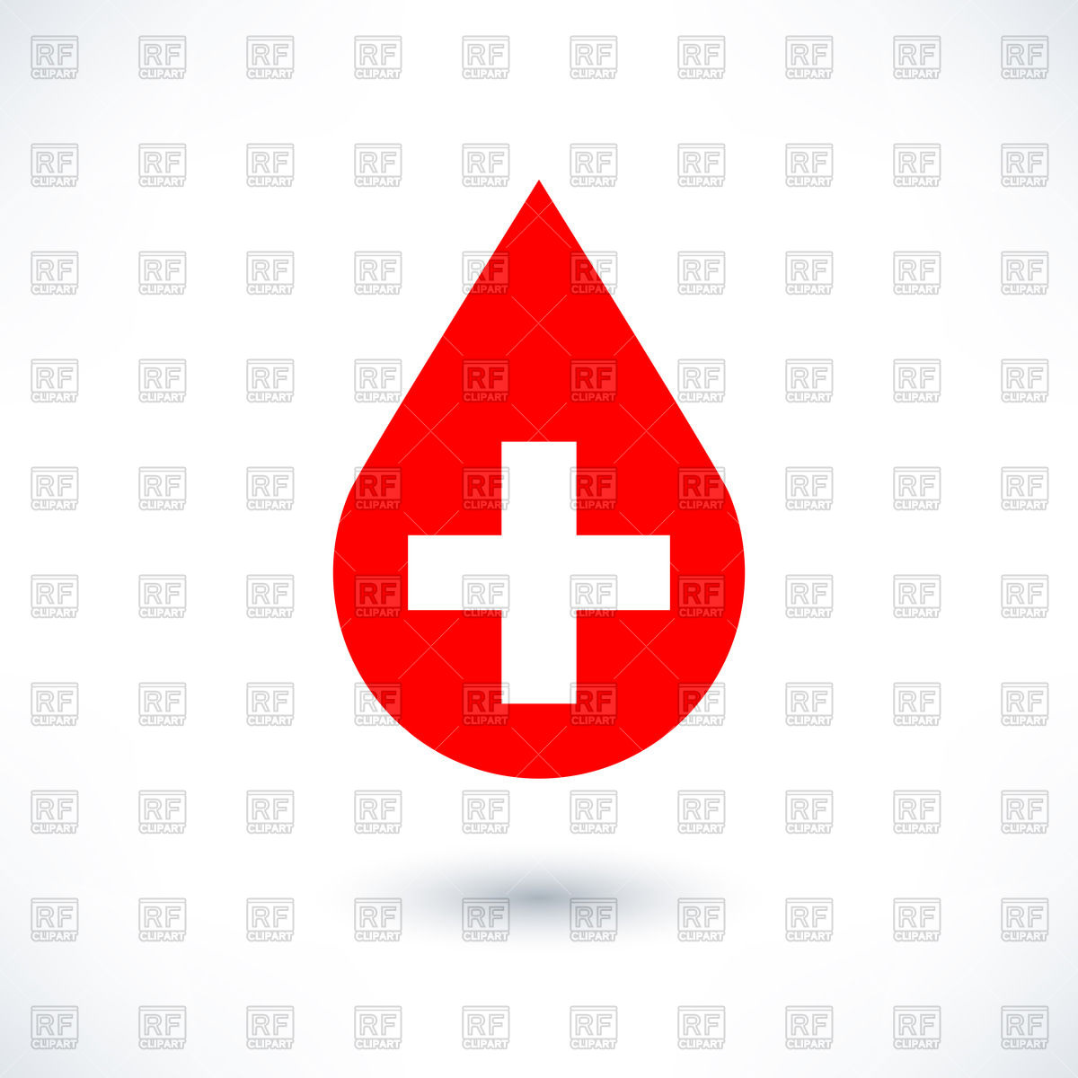 Drop Of Blood With Cross   Charity Symbol 49381 Healthcare Medical