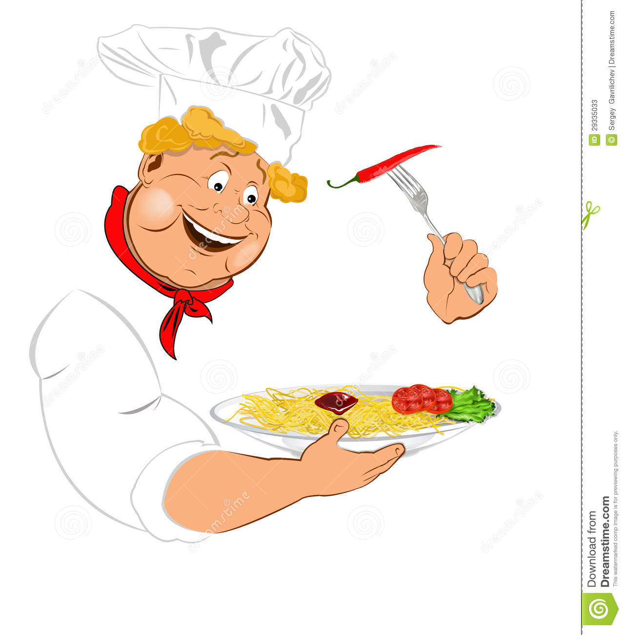 Funny Chef And Italian Spaghetti Stock Photos   Image  29335033