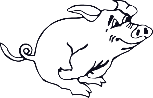 Outline Running Pig Clip Art At Clker Com   Vector Clip Art Online