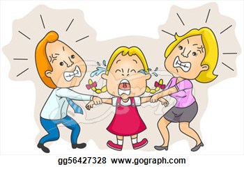   Parents Fighting Over Child Custody With Clipping Path  Clipart    