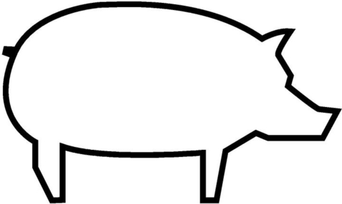 Pig Outline Coloring Page