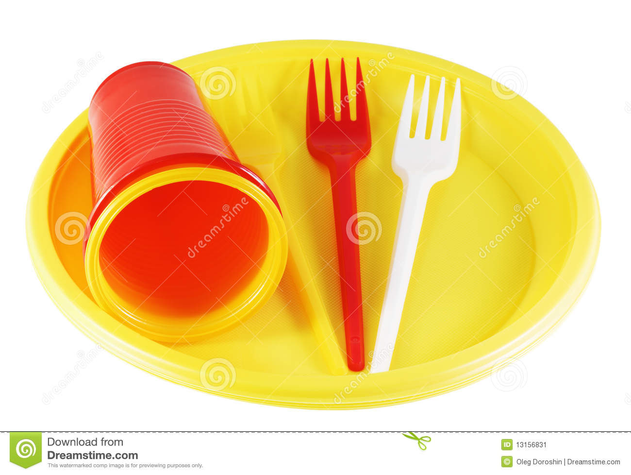 Plastic Plates And Forks Stock Image   Image  13156831