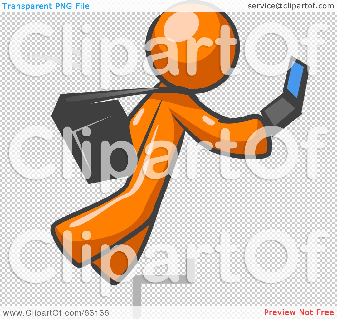 Royalty Free  Rf  Clipart Illustration Of A Distracted Orange Man