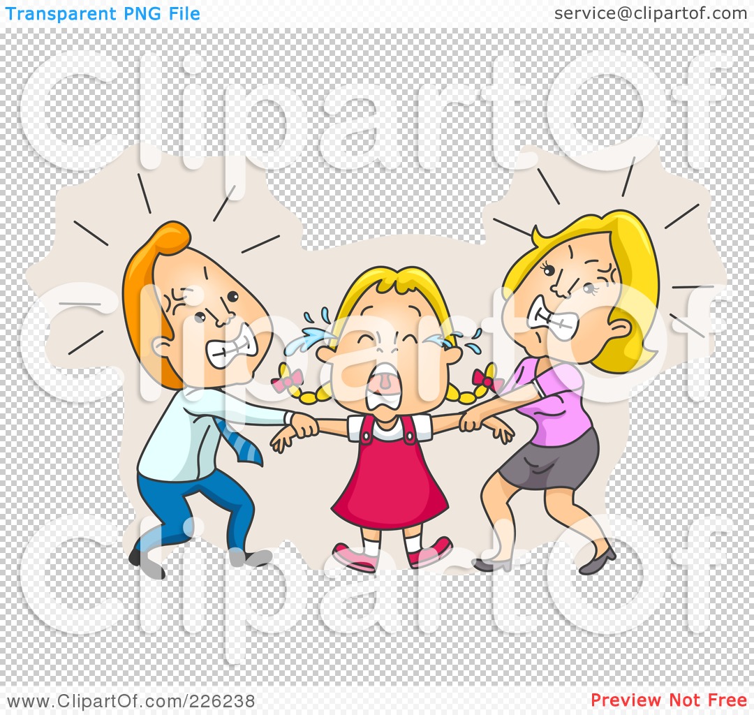 Royalty Free  Rf  Clipart Illustration Of Parents Fighting Over